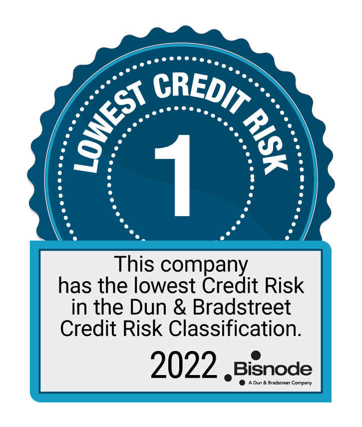 Bisnode Lowest Credit Risk badge