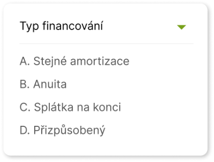 Select financing menu cz