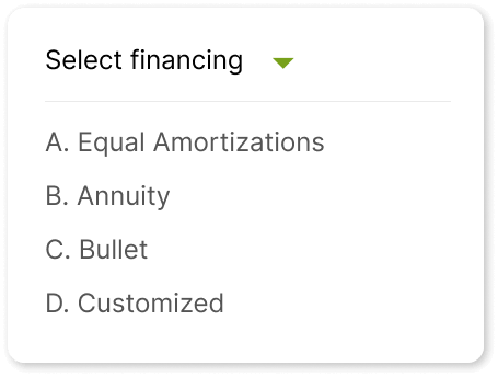 Select financing menu