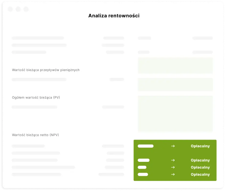 Invest for Excel profitability analysis illustration PL